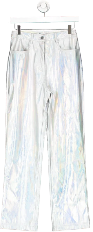 AMYLYNN Space Holographic Metallic Trousers UK XS