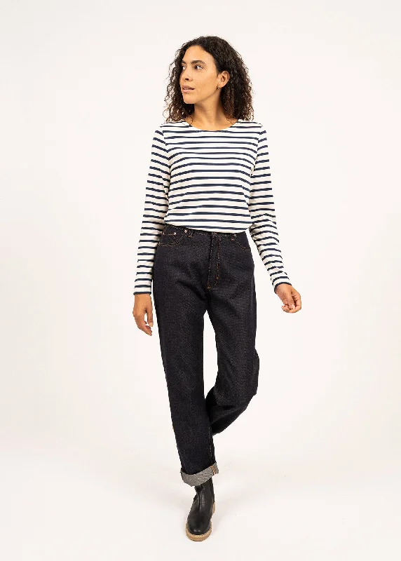 Minquidame striped sailor shirt - regular fit, in light cotton (ECRU/MARINE)