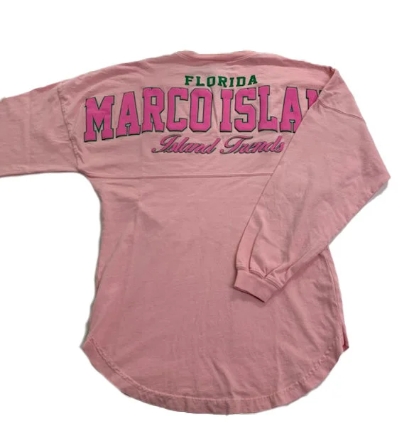 Island Trends Womens Marco Island V Neck L/S T-Shirt - Pink Sorbet