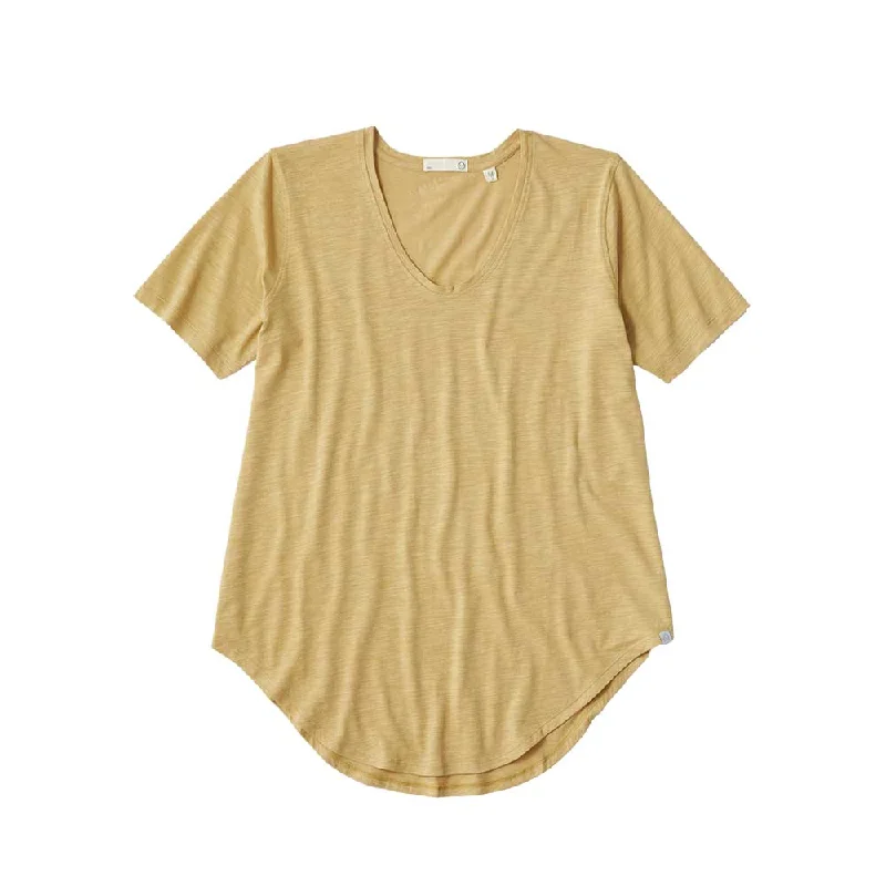 Tasc Womens Longline Boyfriend T-Shirt - Camel Slub