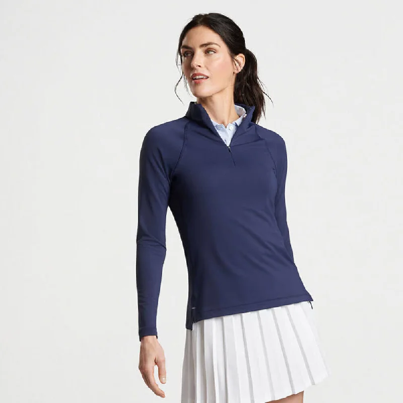 Peter Millar Women's Raglan Sleeve Perth Layer Quarter-Zip Pullover Sweater - Navy*