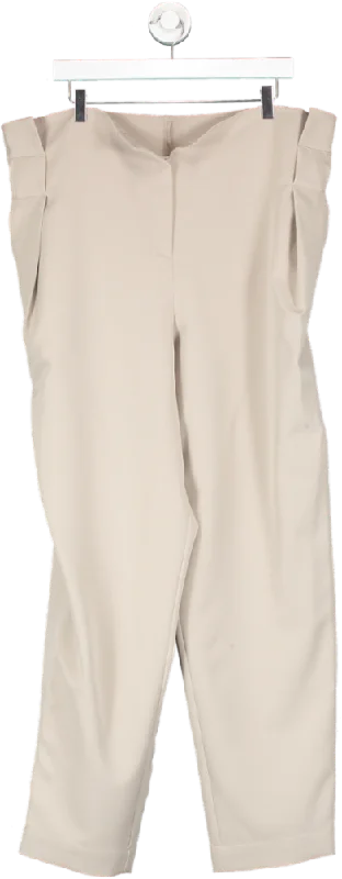 Designer Remix Beige Tailored Trousers UK XXXL