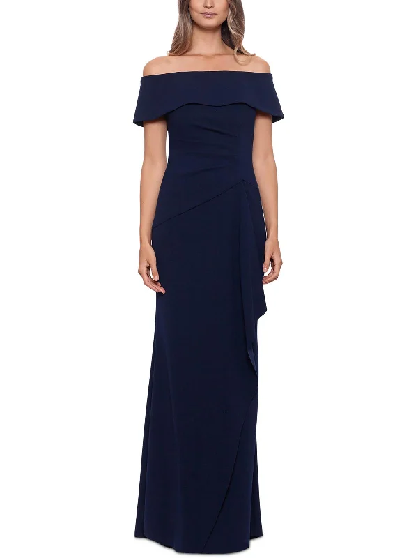 Womens Gown Ruched Evening Dress