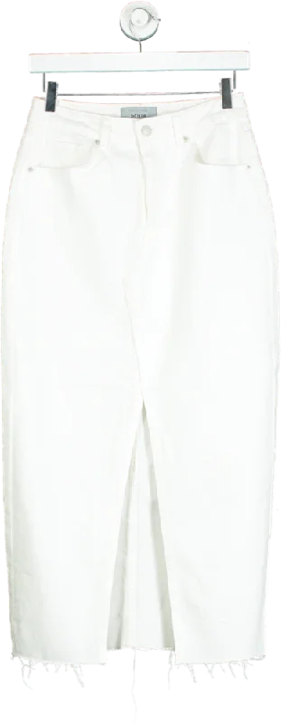 New Look White Denim Skirt UK 8