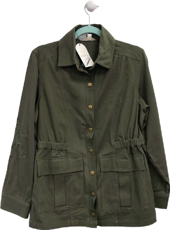 Monsoon Green Embroidered Utility Jacket UK M