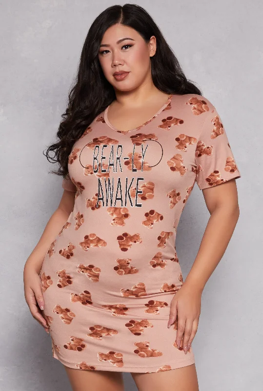 Plus Size Bearly Awake Sleepshirt