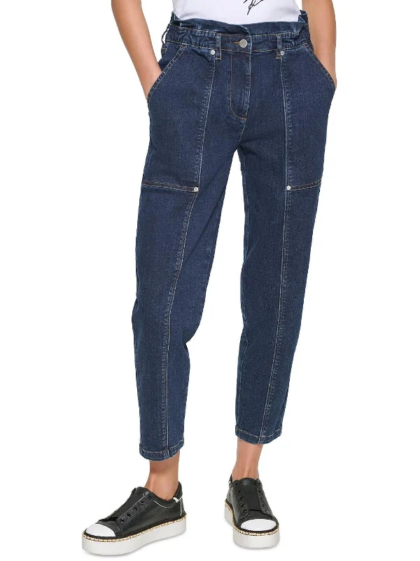 Womens Straight Leg Denim Ankle Jeans