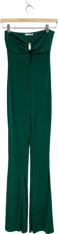 Fashion Nova Green Knot Front Flared Trousers UK 8