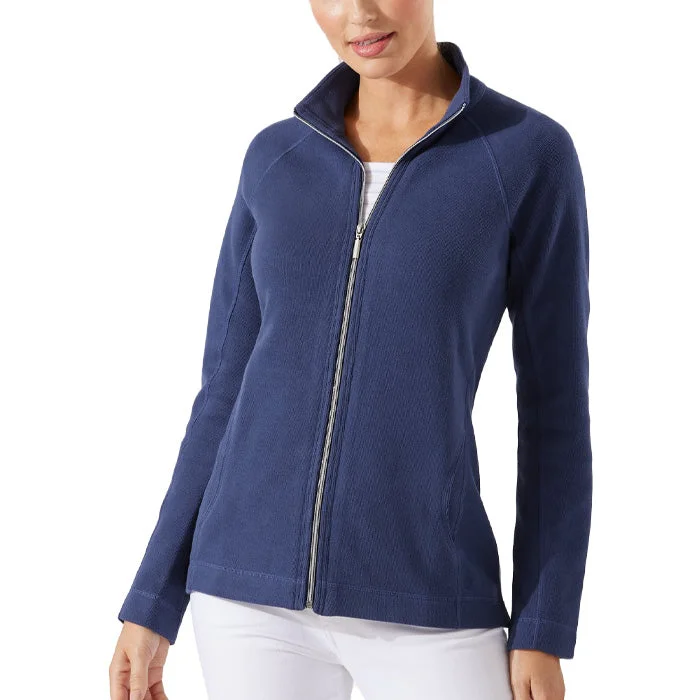 Tommy Bahama Women's New Aruba Full Zip Sweatshirt - Island Navy