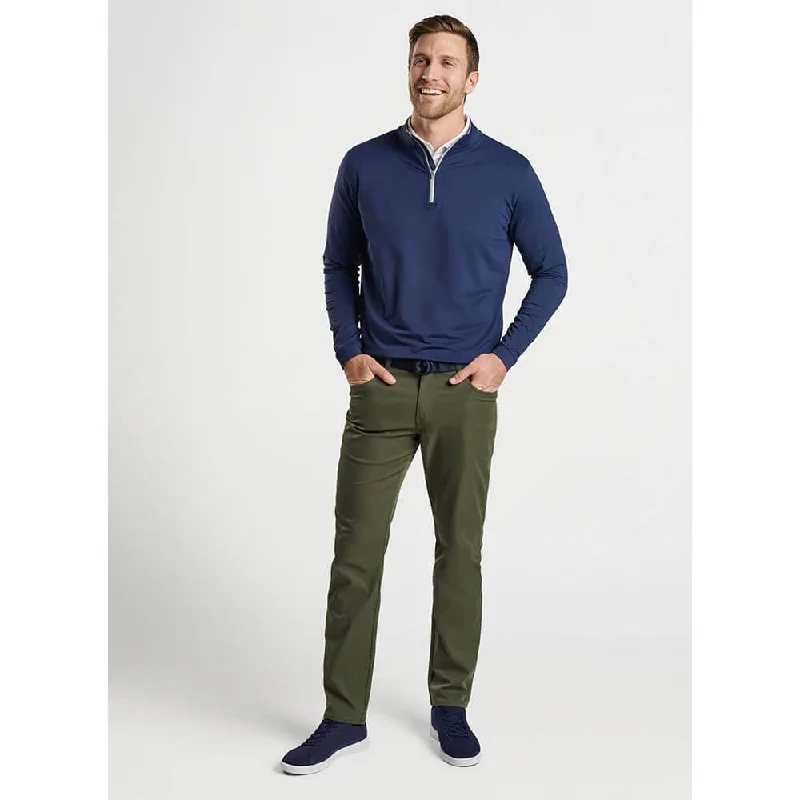 Peter Millar Perth Stretch Loop Terry 1/4 Zip Sweater - Navy Solid*