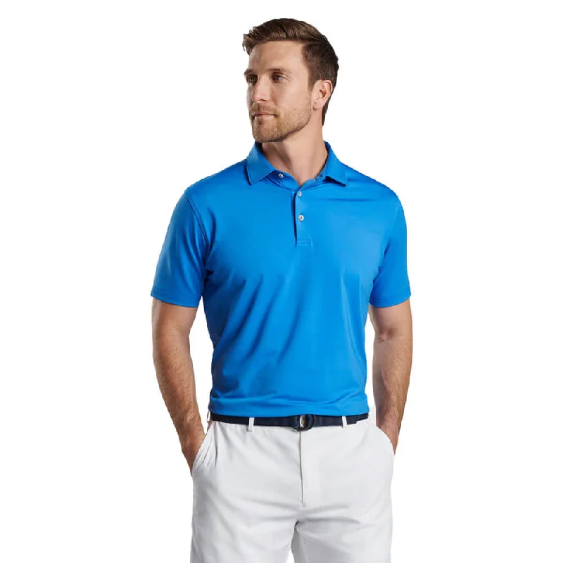 Peter Millar Men's Solid Performance Jersey Polo Shirt - Mako Blue