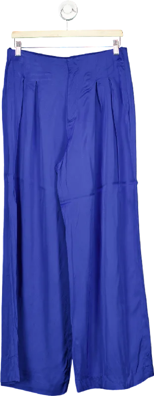 Zara Blue Wide-Leg Trousers UK L