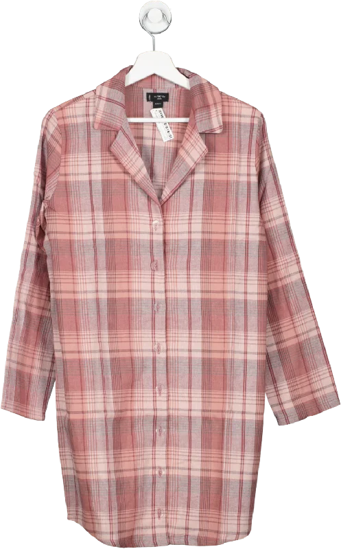 AMAZON FASHION Iris & Lily Pink Classic Check Night Shirt BNWT UK M