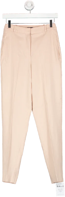 Karen Millen Nude Compact Viscose Slim Leg Tailored Trousers UK 6