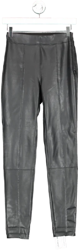 Topshop Black Leather Look Trousers UK 6