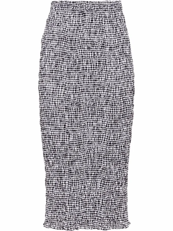 Vichy midi skirt