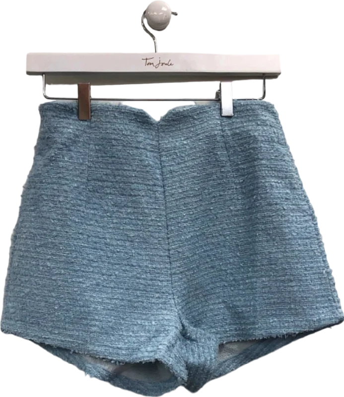 Blue Tweed High-Waist Shorts EU 36 UK 8