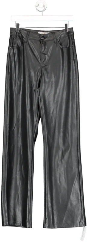 Oraije Black Barbara Faux Leather Trousers UK 10