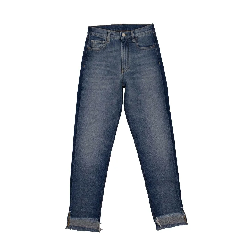 Denim Vintage Two-Tone Slim Jeans - Blue